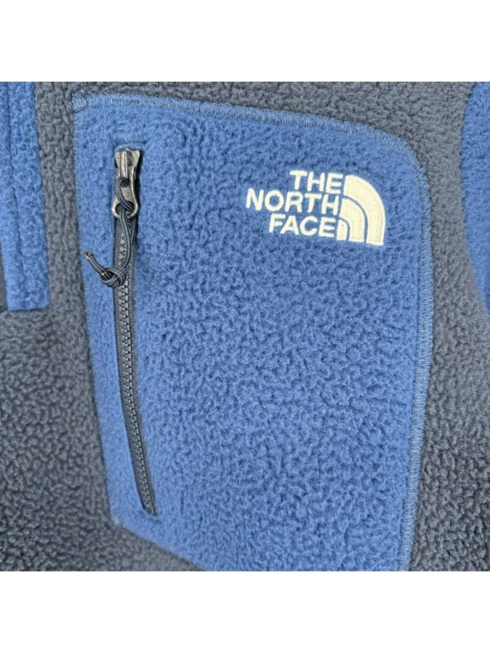 The North Face Mens Platte Sherpa Fleece 1/4 Zip Pullover S Blue Outdoor Camping